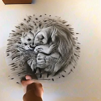 Detailed Ink Drawing of the Circle of Life