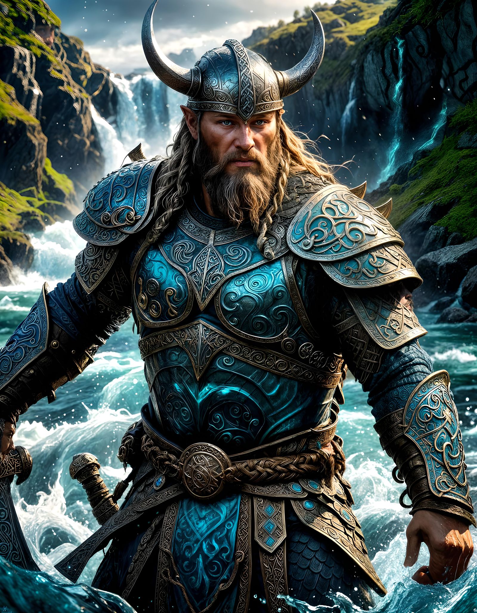 Njord: Norse God of the Seas in Viking Armor