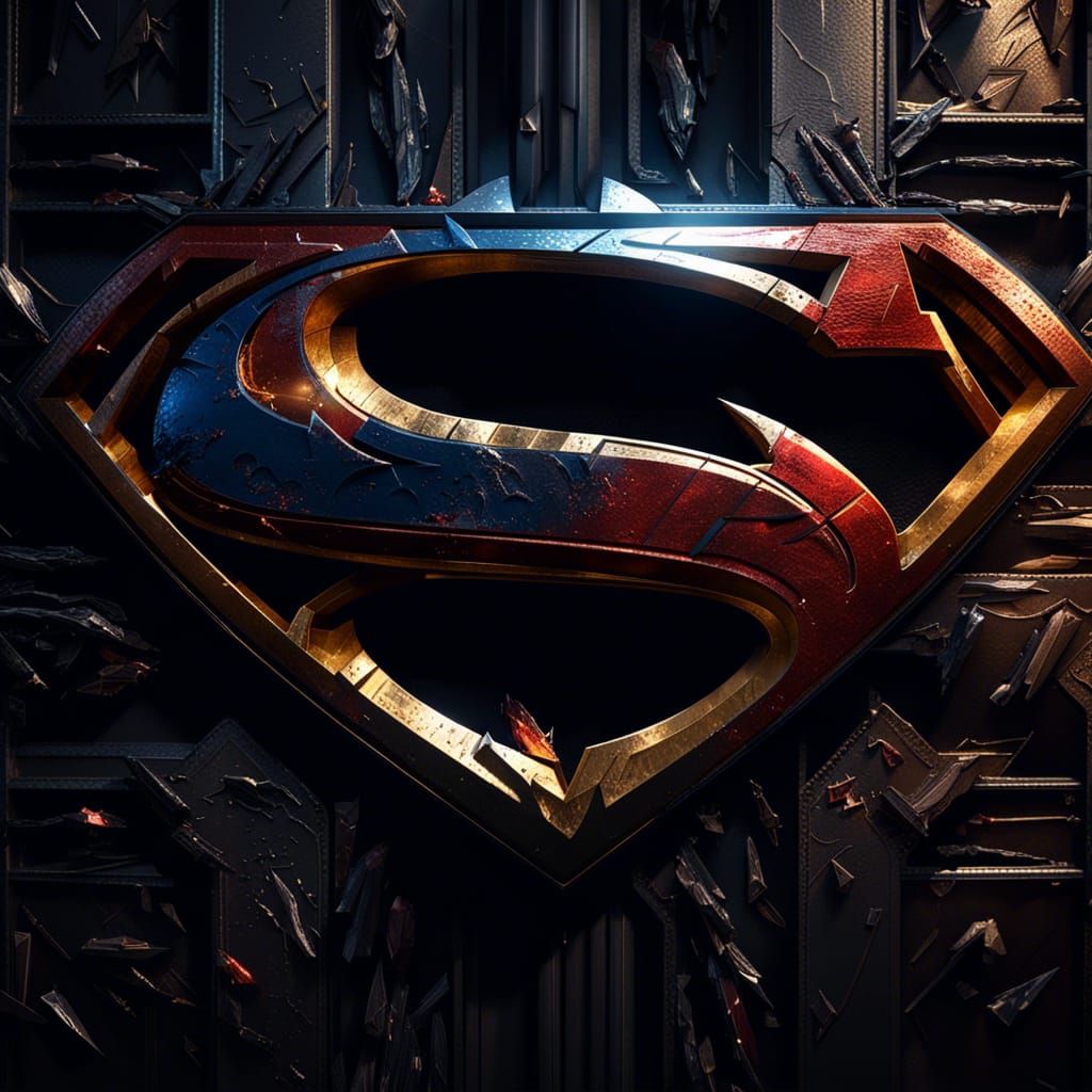 Combined Batman, Flash, Superman Logo: 3D Game Art