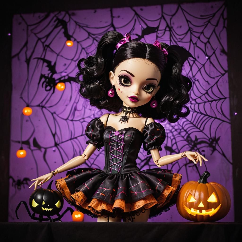 Monster High Halloween Dance in Surreal Gothic Pop Art
