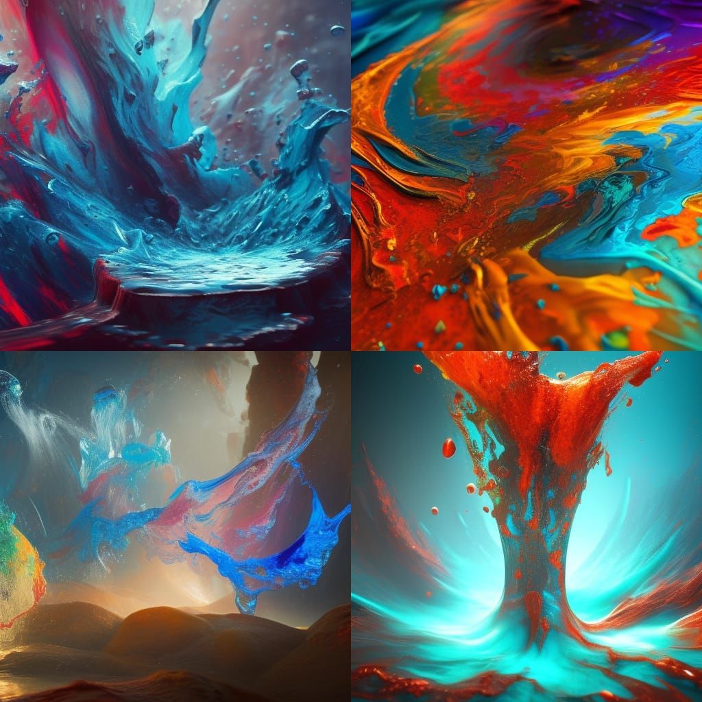 Fluid Acrylic Pouring Art in Deep Color