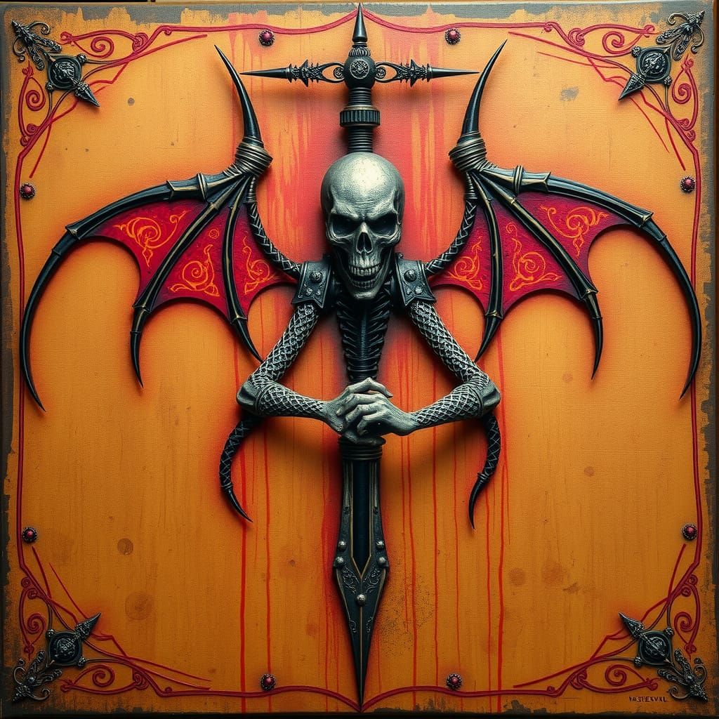 Bosch-Inspired Encaustic Nightmare: A Diabolical Vision