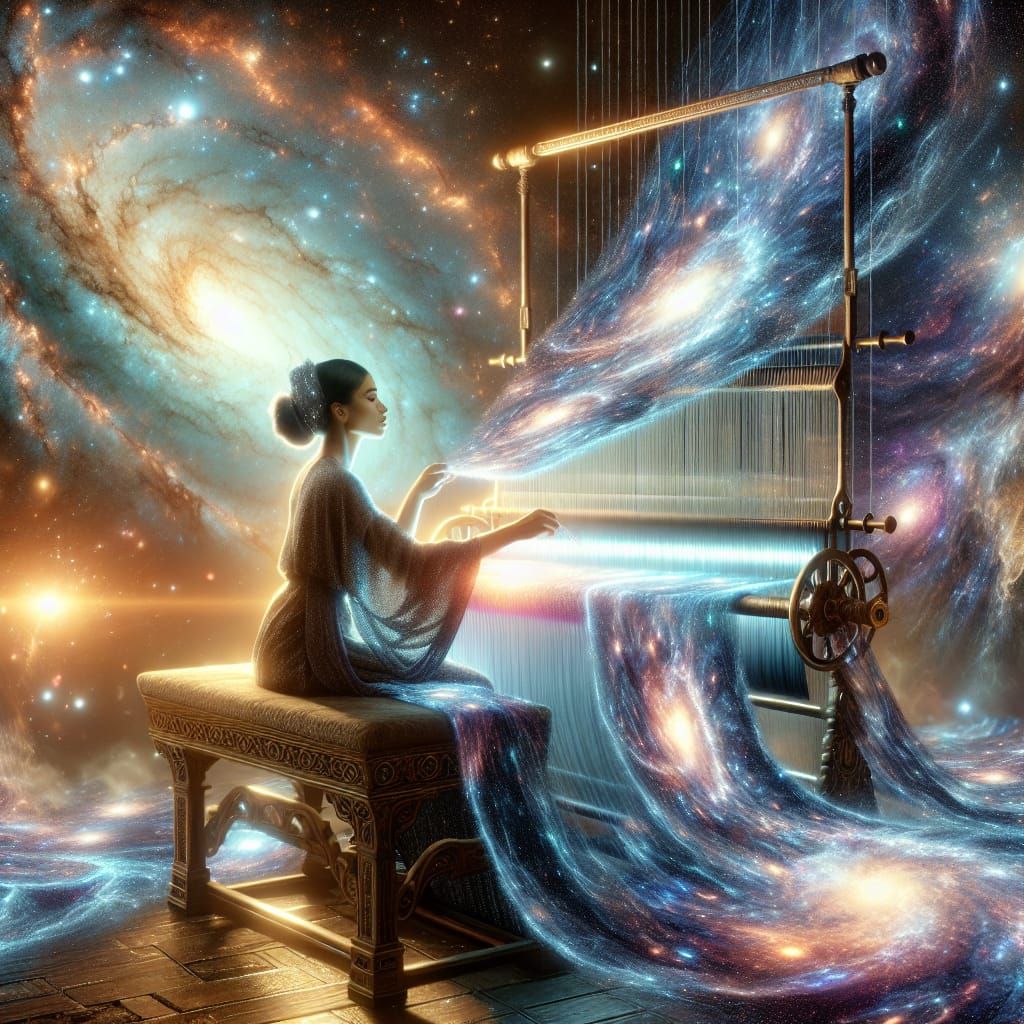 Celestial Seamstress Weaving Galaxies at Cosmic Loom