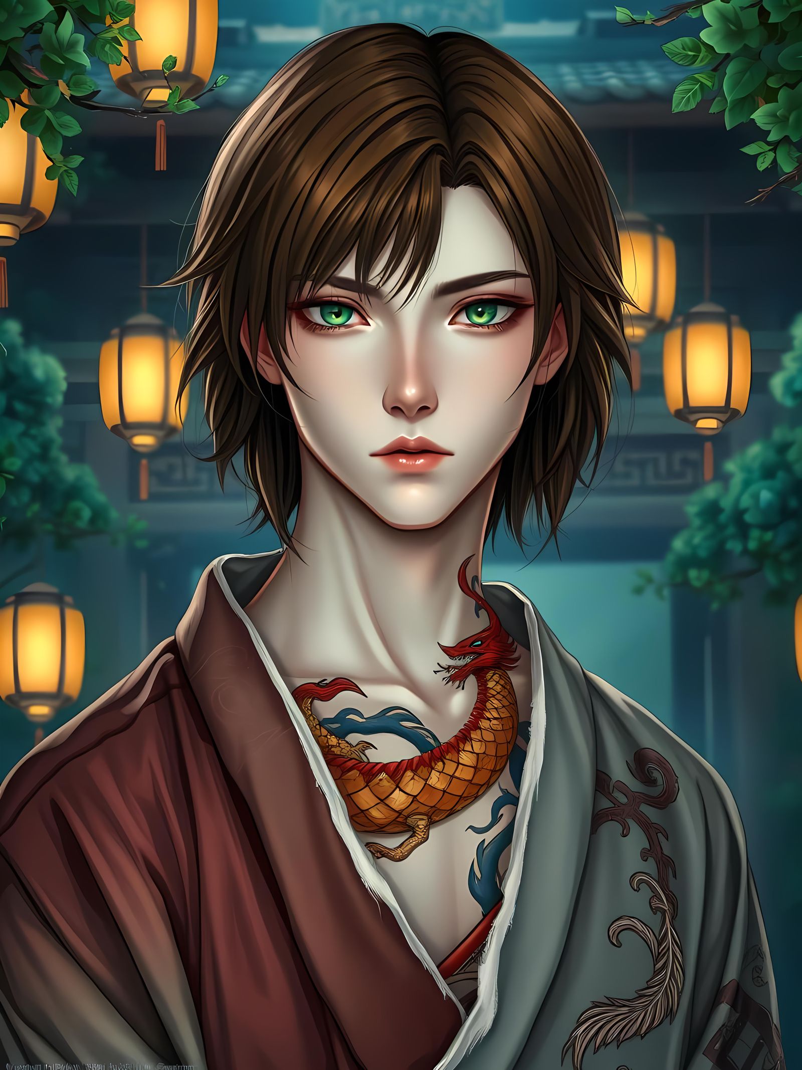 Dragon Tattoo Portrait Inspired by Jen Bartel