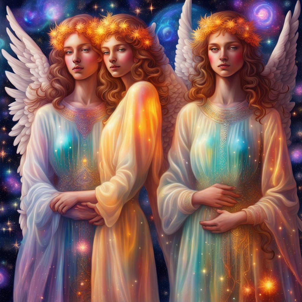 Angels of Christmas: Holographic Cosmic Illustration