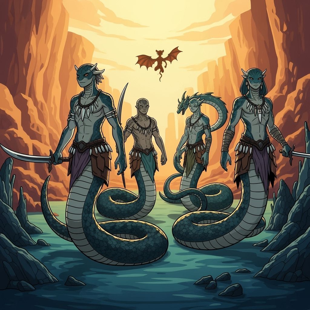 Snakefolk Tribes in Desert and Water Realms