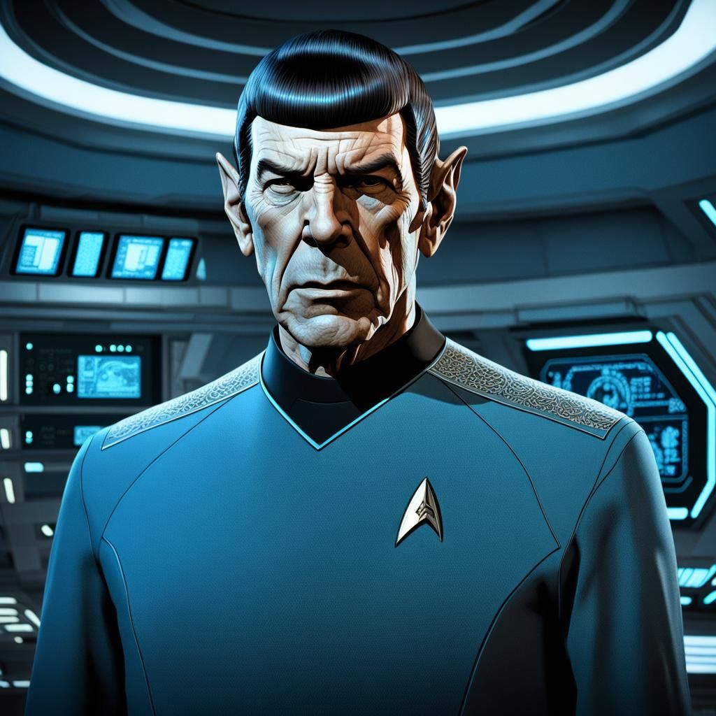 Holographic Portrait of Commander Spock on USS Enterprise