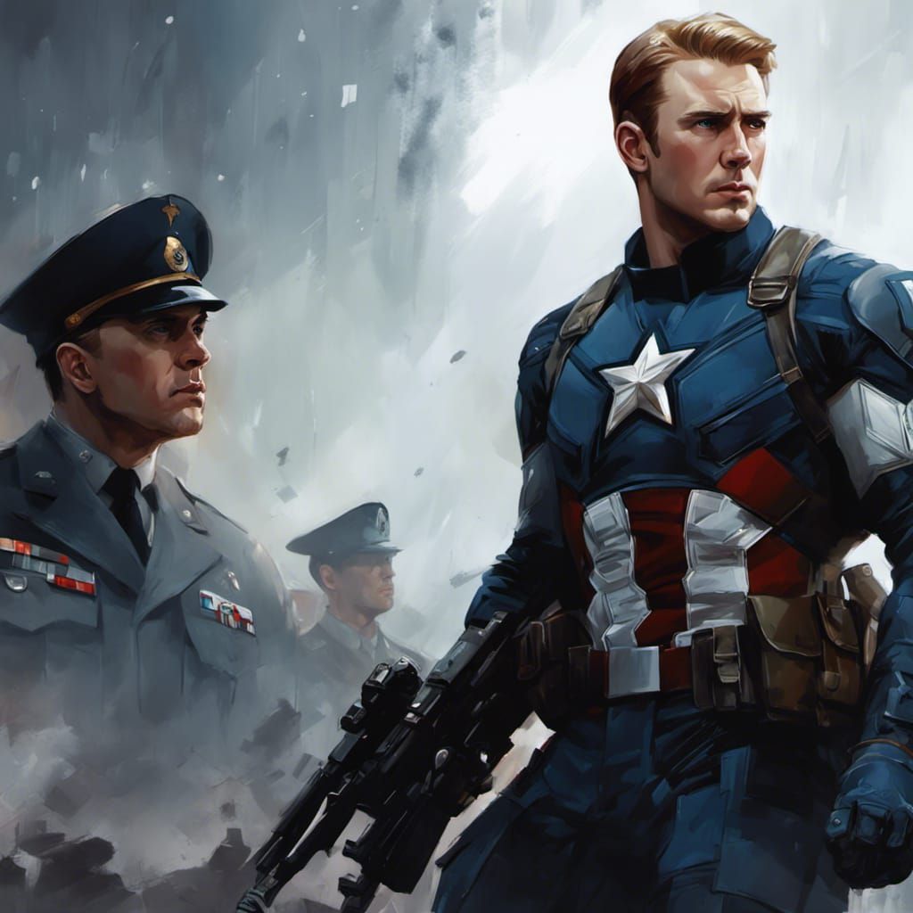 Detailed Portrait of Steve Rogers in Uniform