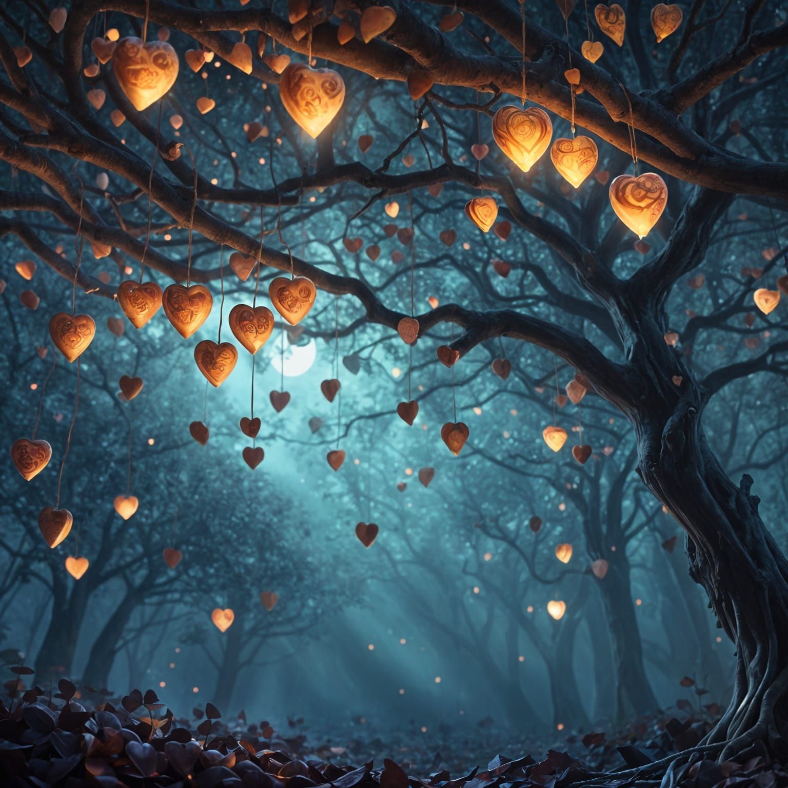 Stunning Chocolate Hearts in Epic Cinematic Scene