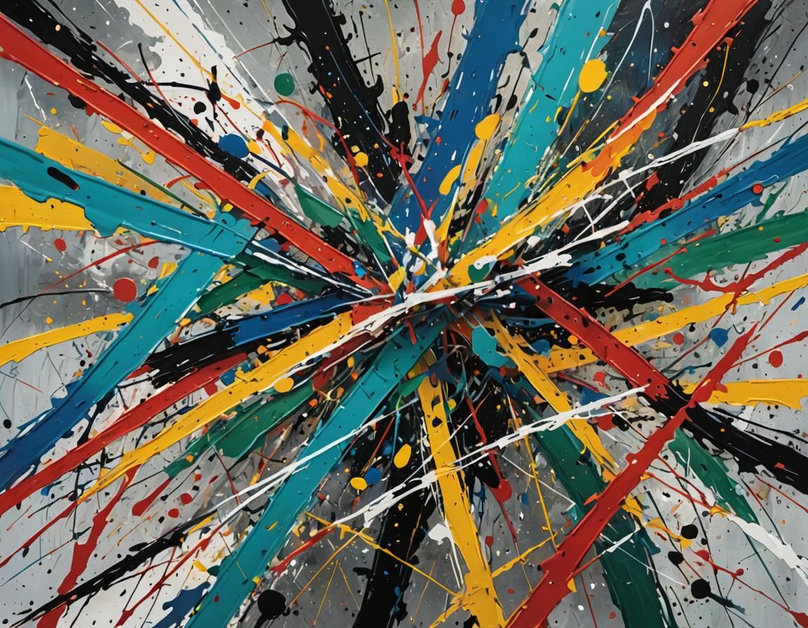 Abstract Expressionism: Intertwining Lines in Primary Colors