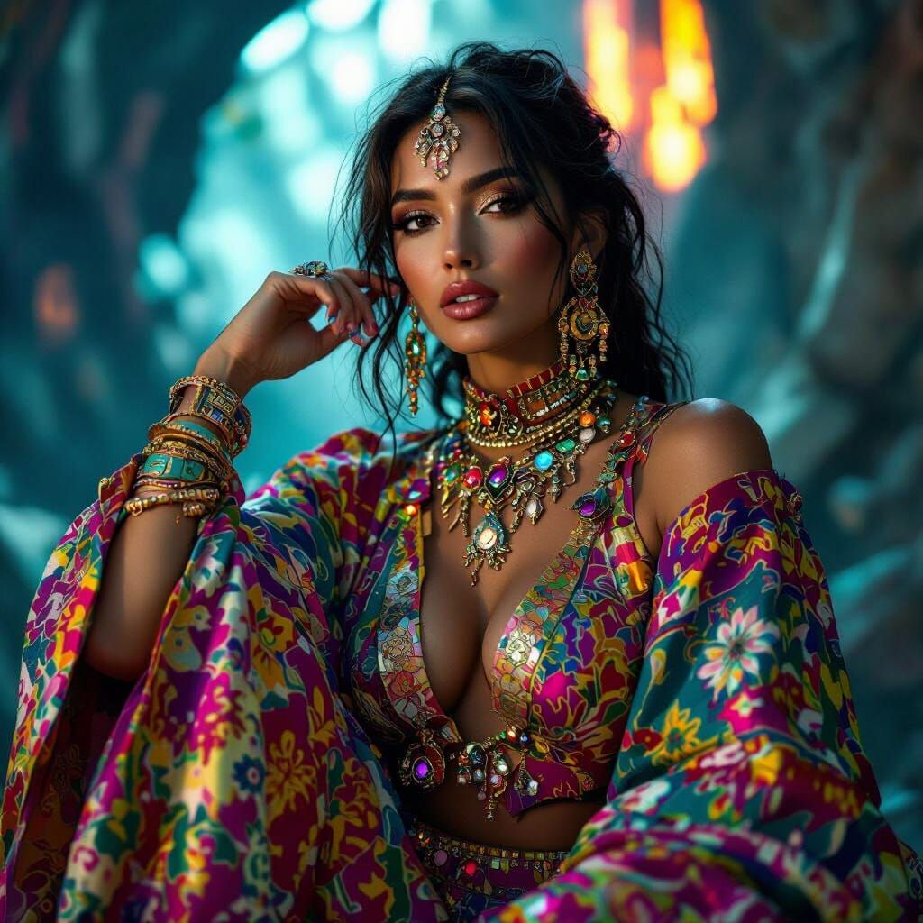 Futuristic Woman Portrait in Hyperrealistic Style