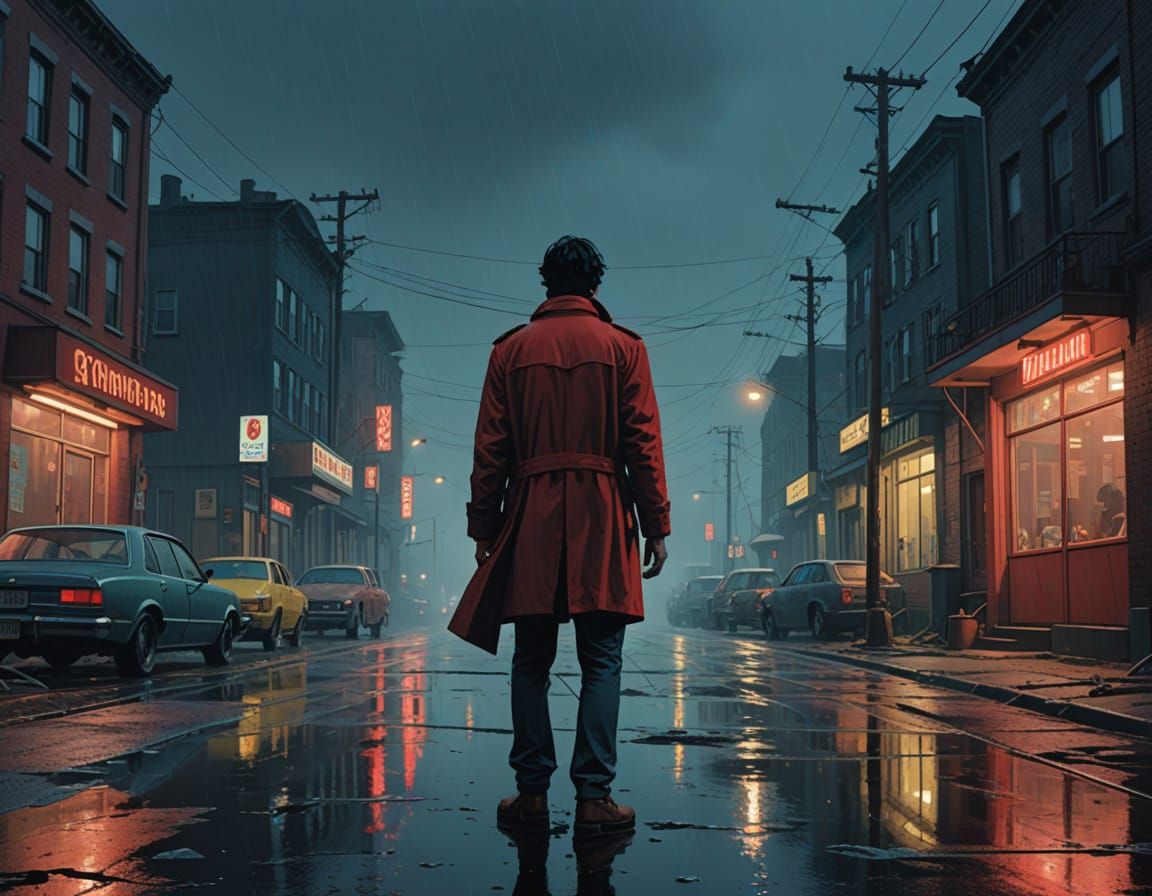 Dylan Dog on Craven Road in Hyper-Realistic Comic Book Art