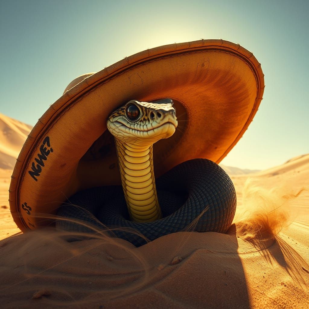 Rattlesnake in Sombrero, Desert Concept Art