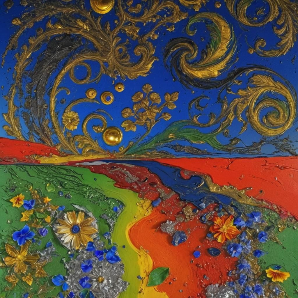 Vibrant Composition: A Masterpiece of Color and Detail