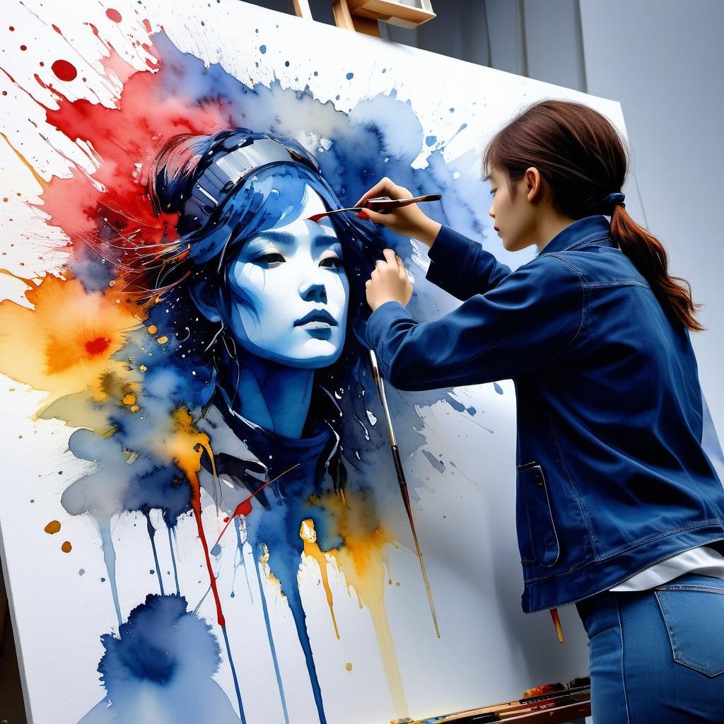 Noir Artists at Work in Digital Watercolour