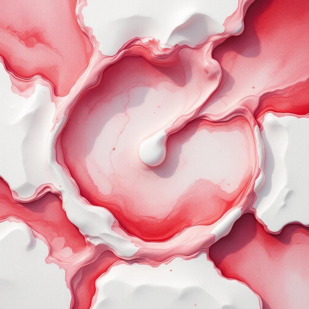 Cranberry Stain Creature on White, Digital Matte Painting