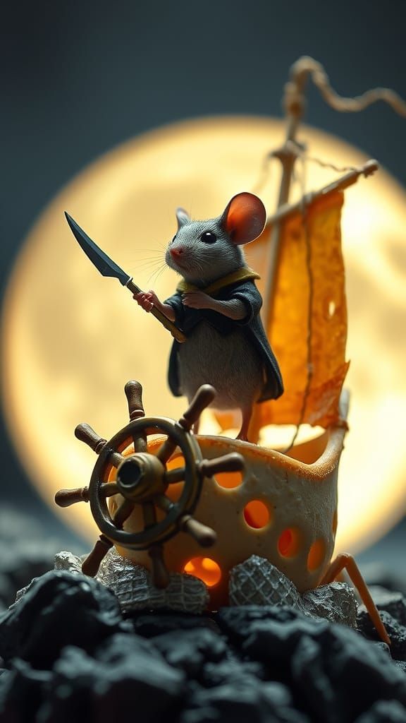Miniature Mouse Captain on Cheese Sea