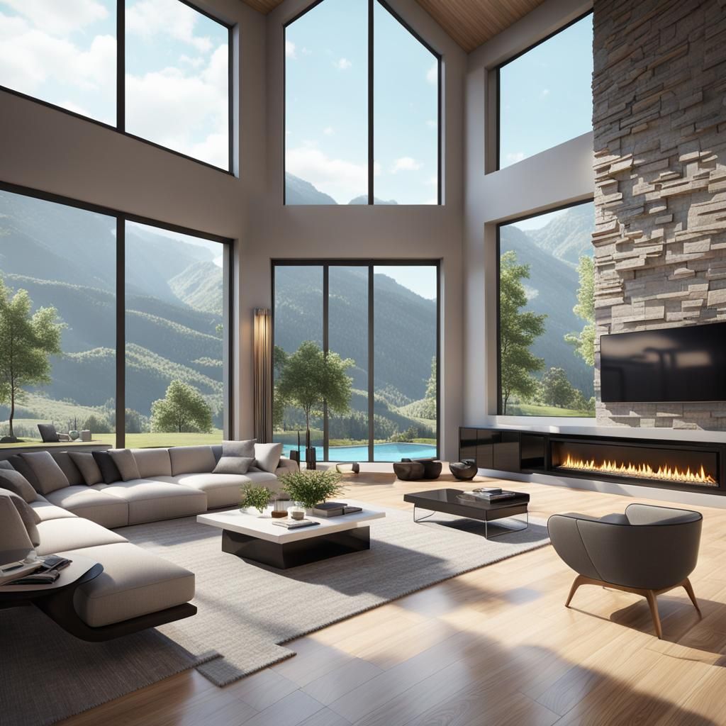 Contemporary Home Nestled in a Mountainous Landscape
