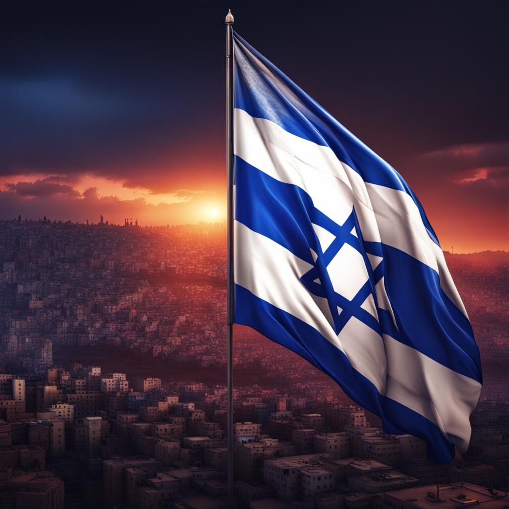 Black Light Art: Israeli Flag in Digital Matte Painting