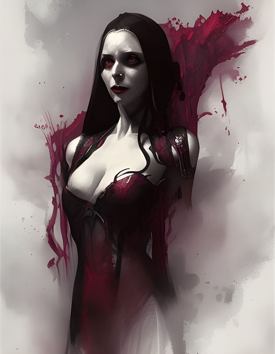 Sinister Elizabeth Bathory Portrait in Gothic Style