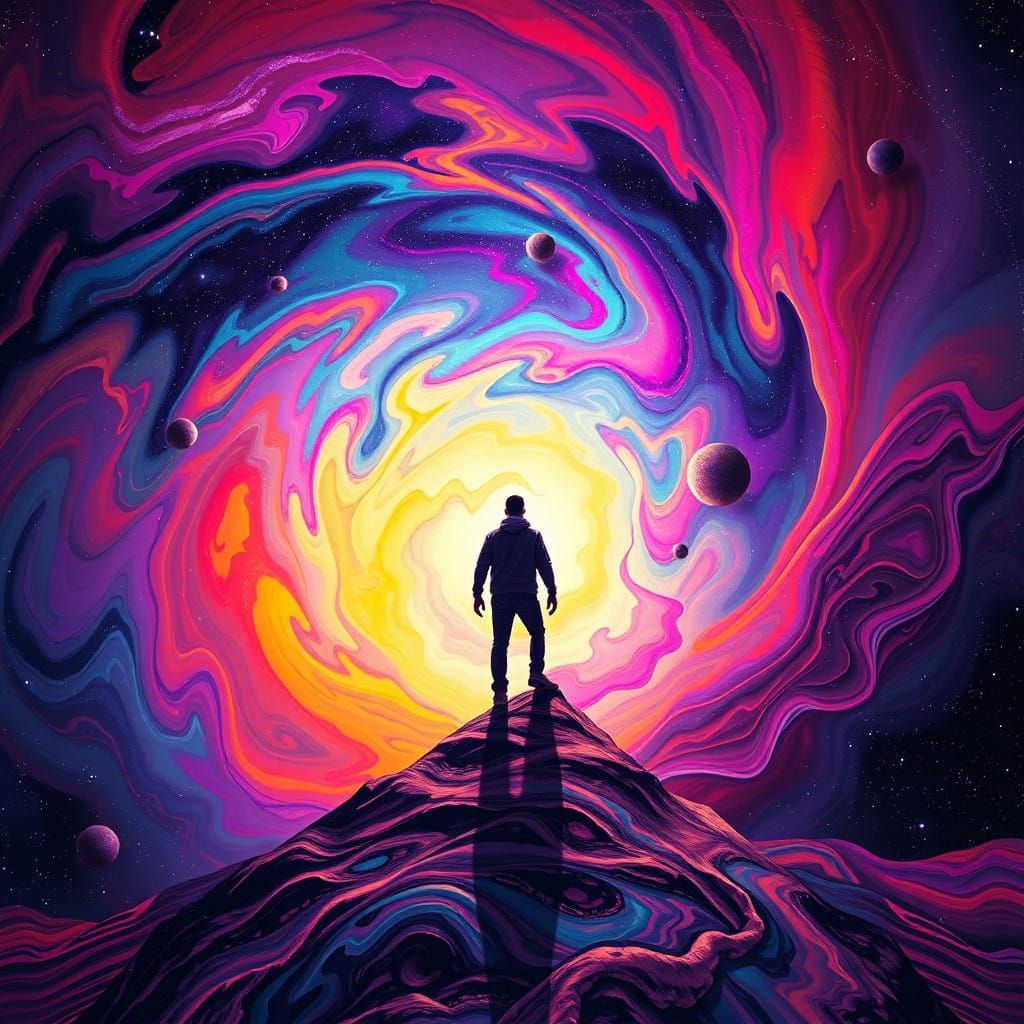 Infinity's Vibrant Gateway in Cosmic Colors