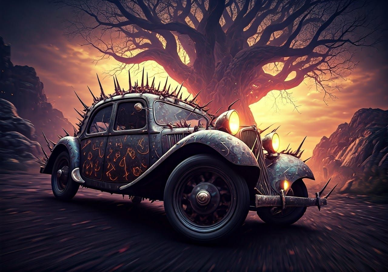 Dark Fantasy Citroën Traction Avant Speeds Through Mystical ...