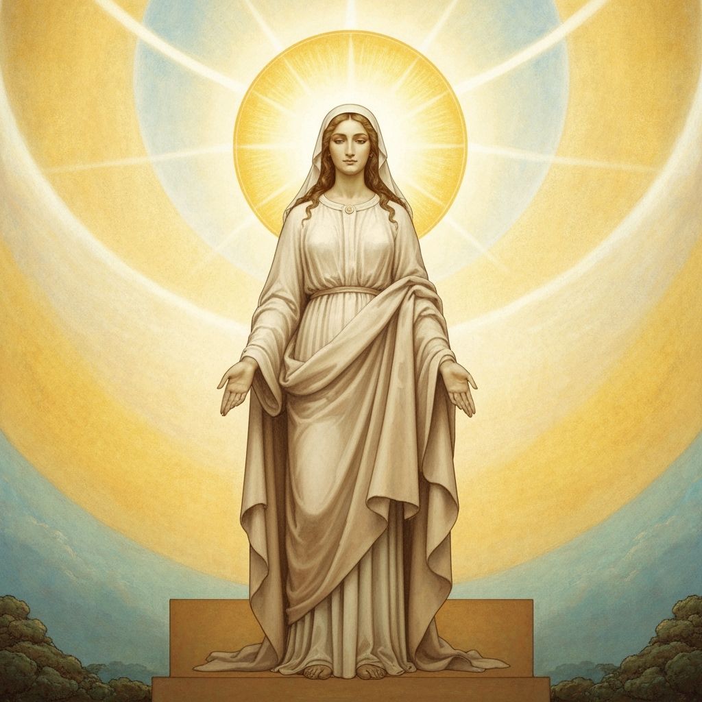 Ethereal Wisdom Embodied in Divine Light, Pre-Raphaelite Sty...