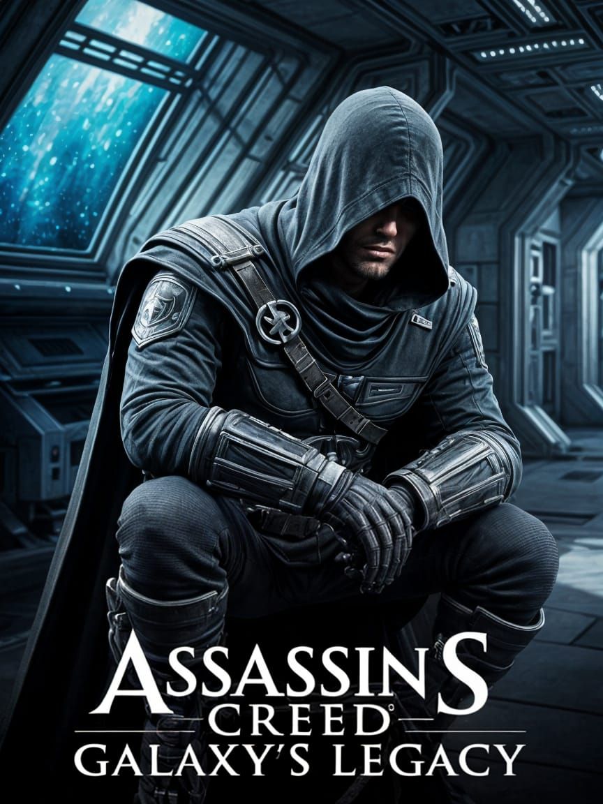 Sci-Fi Assassin in Space Station Corridor