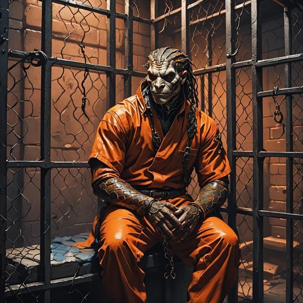 Snakeman in Jail: Detailed Matte Painting