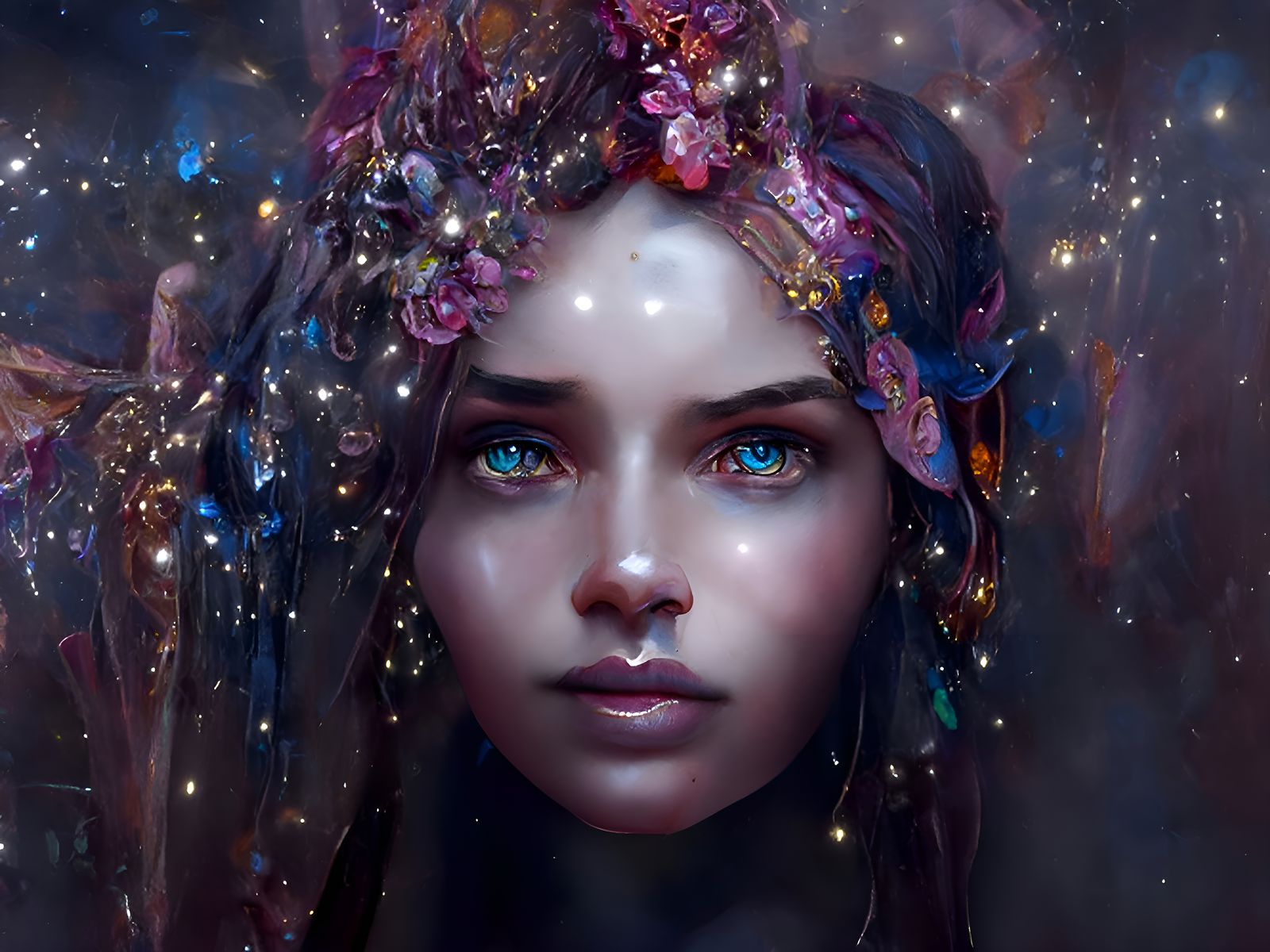 Ethereal Faery Queen Portrait in Photorealistic Style
