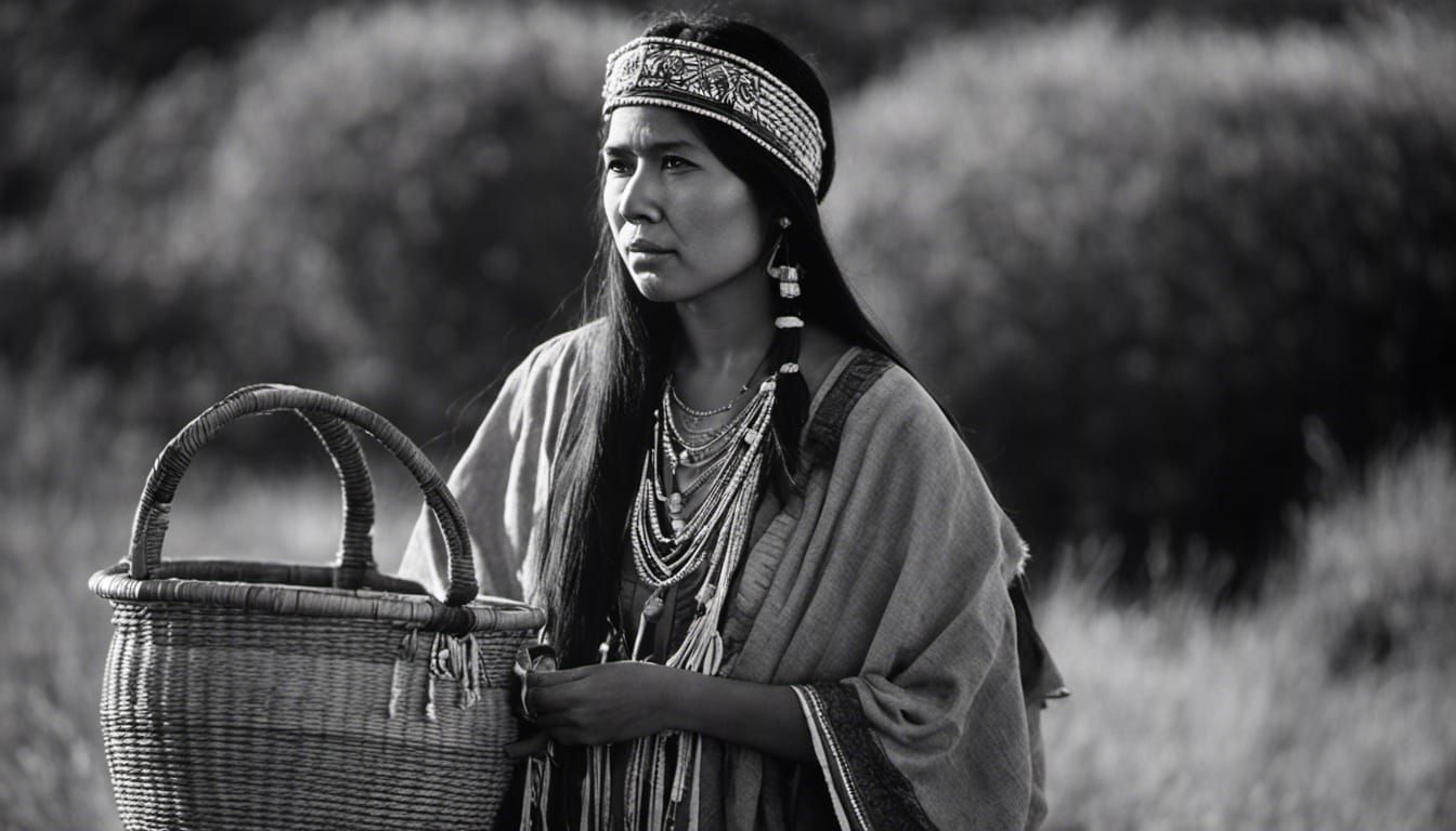 Native American Woman with Mono Basket, 1910