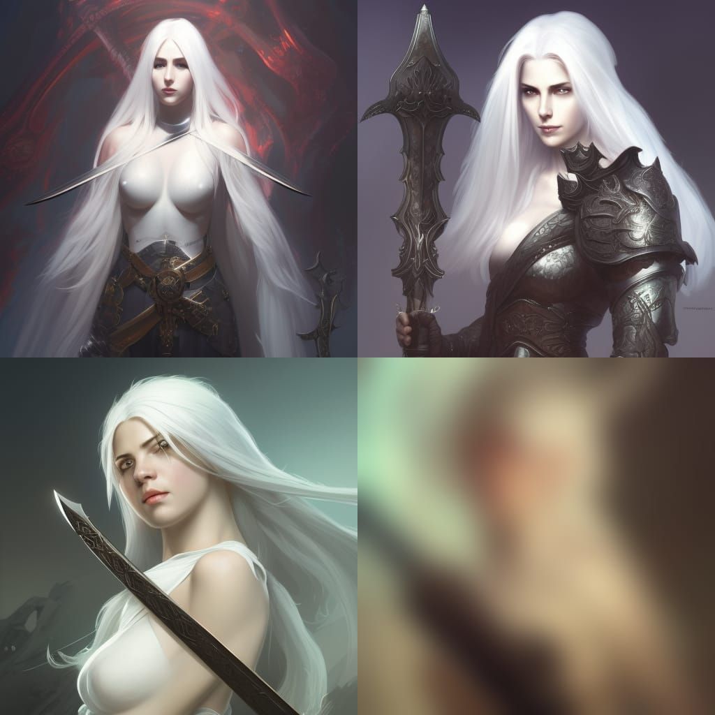 Female Necromancer Portrait in Art Nouveau Style