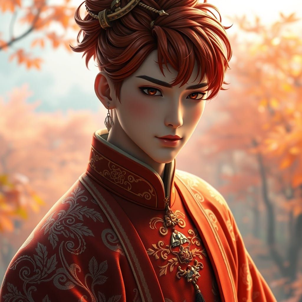 Autumn Regalia Prince with Fiery Red Hair