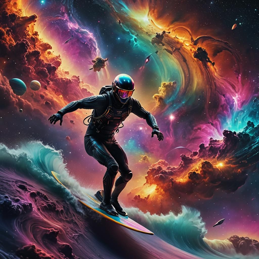 Surfing a Nebula: A Cosmic Digital Painting