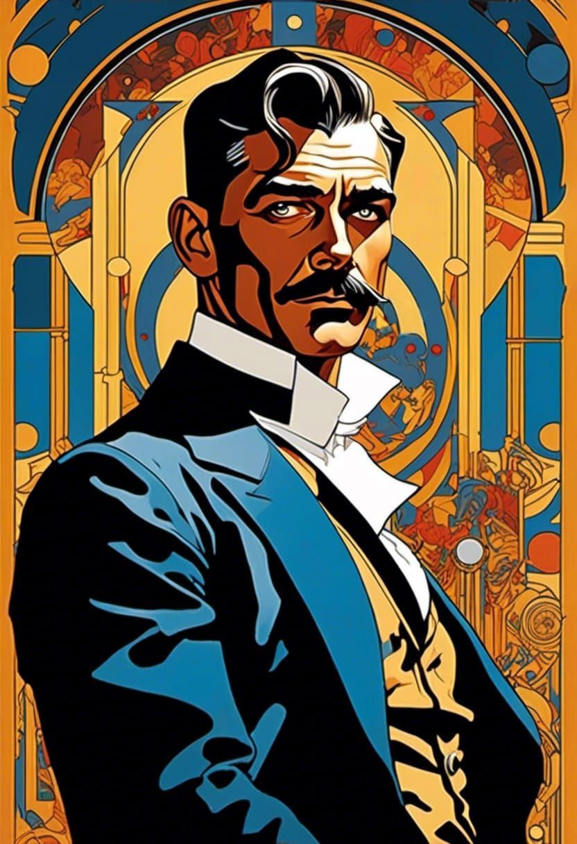 Clark Gable Graphic Novel Art in Bohemian Style