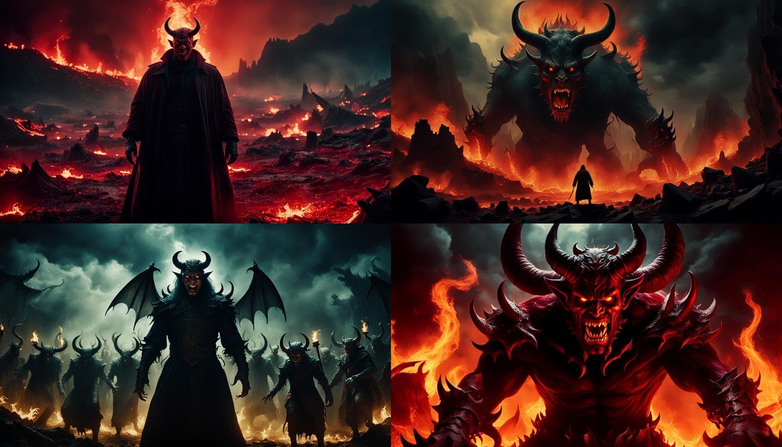 Cinematic Devil with Demons in Film Still