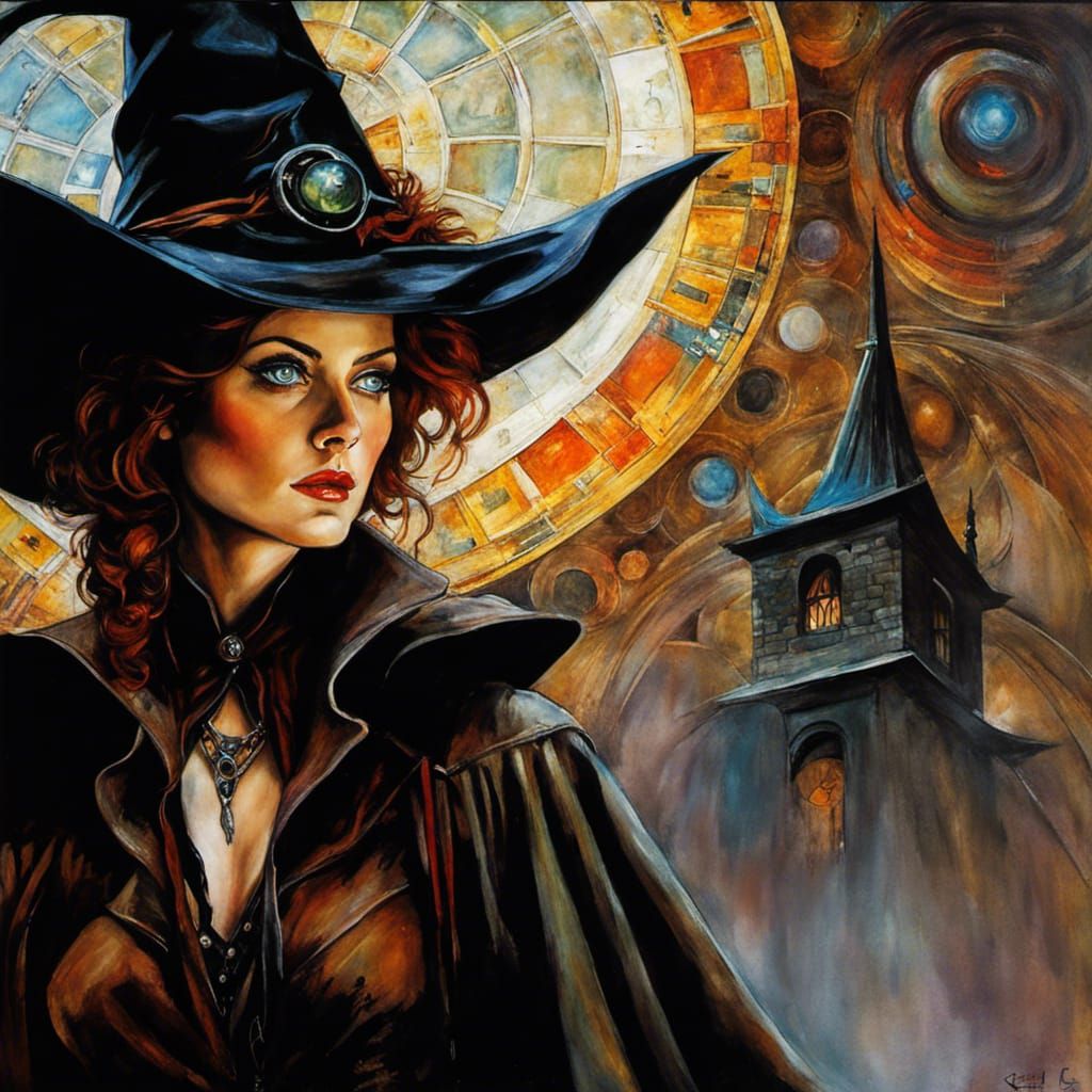 Cosmic Witch: A Fantasy Acrylic Painting