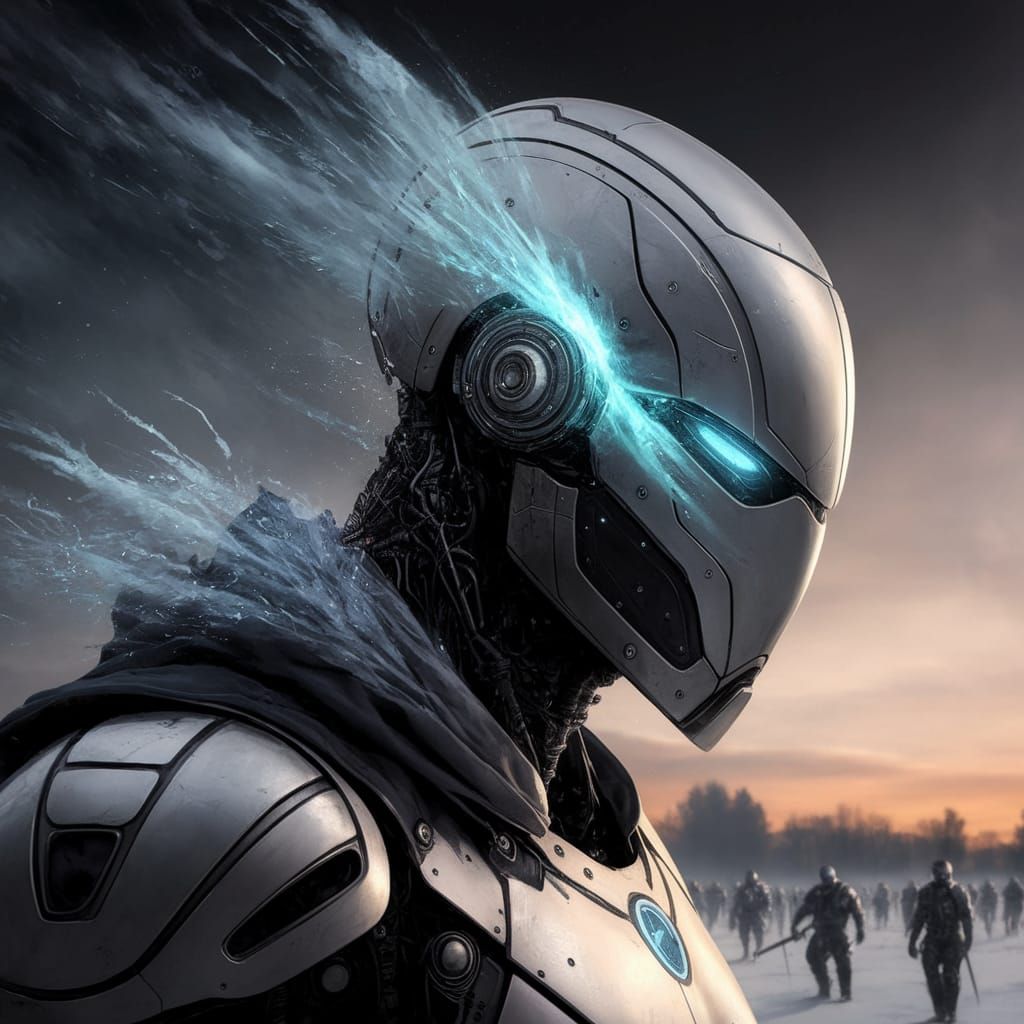 Cybernetic Knight Unleashes Frosty Gale