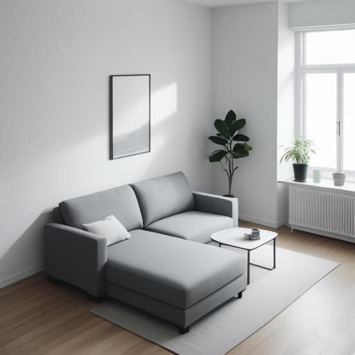 Minimalist White Room with Scandinavian Design