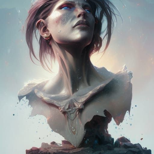 Detailed Portrait of Belial in Art Nouveau Style