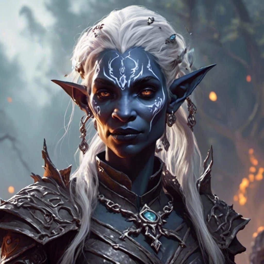 Hyperrealistic Portrait of a Female Drow