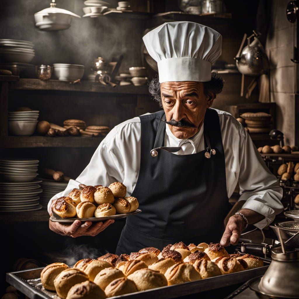 Salvador Dali as Baker: Hyperrealistic Digital Art