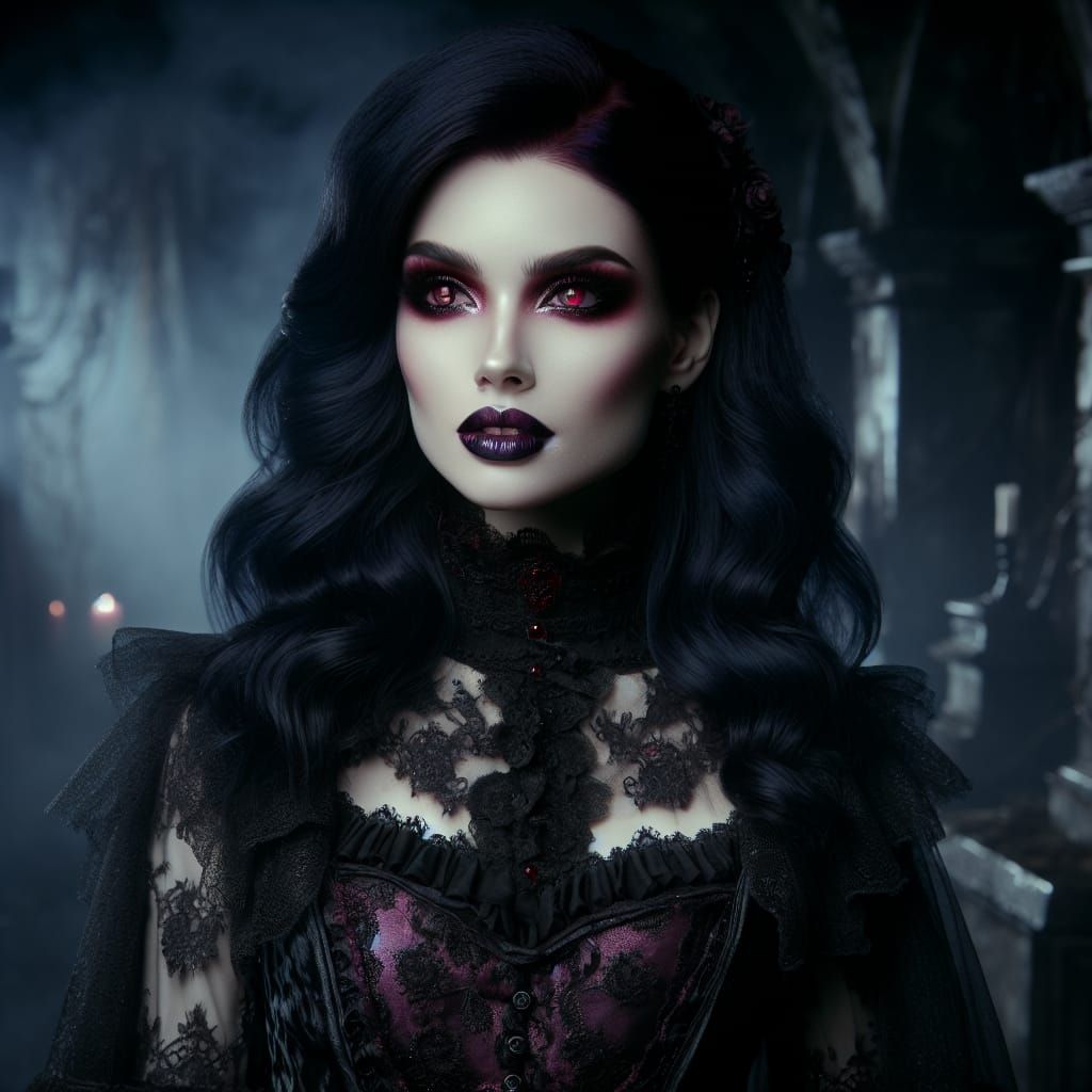 Victorian Vampire in Gloomy Setting