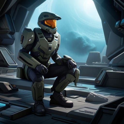 Halo Recon Spartan in Dropship: Detailed Matte Painting