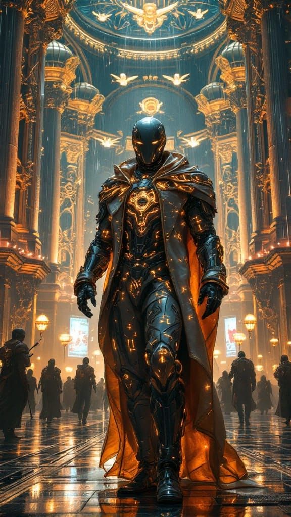 Cyberpunk Renaissance Masterpiece: Opulent Cathedrals and Gl...