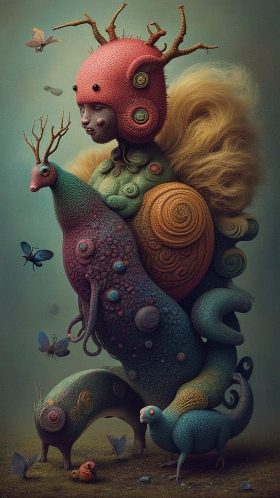 Fractal Faced Man in Unique Biological Fusion