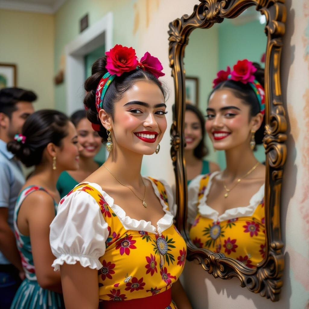 Distorted Reflection: A Surreal Emotional Portrait