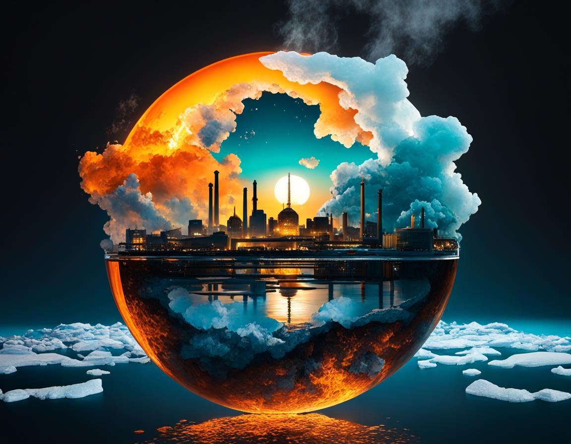 Industrial Pollution Causes Environmental Damage: Digital Ar...