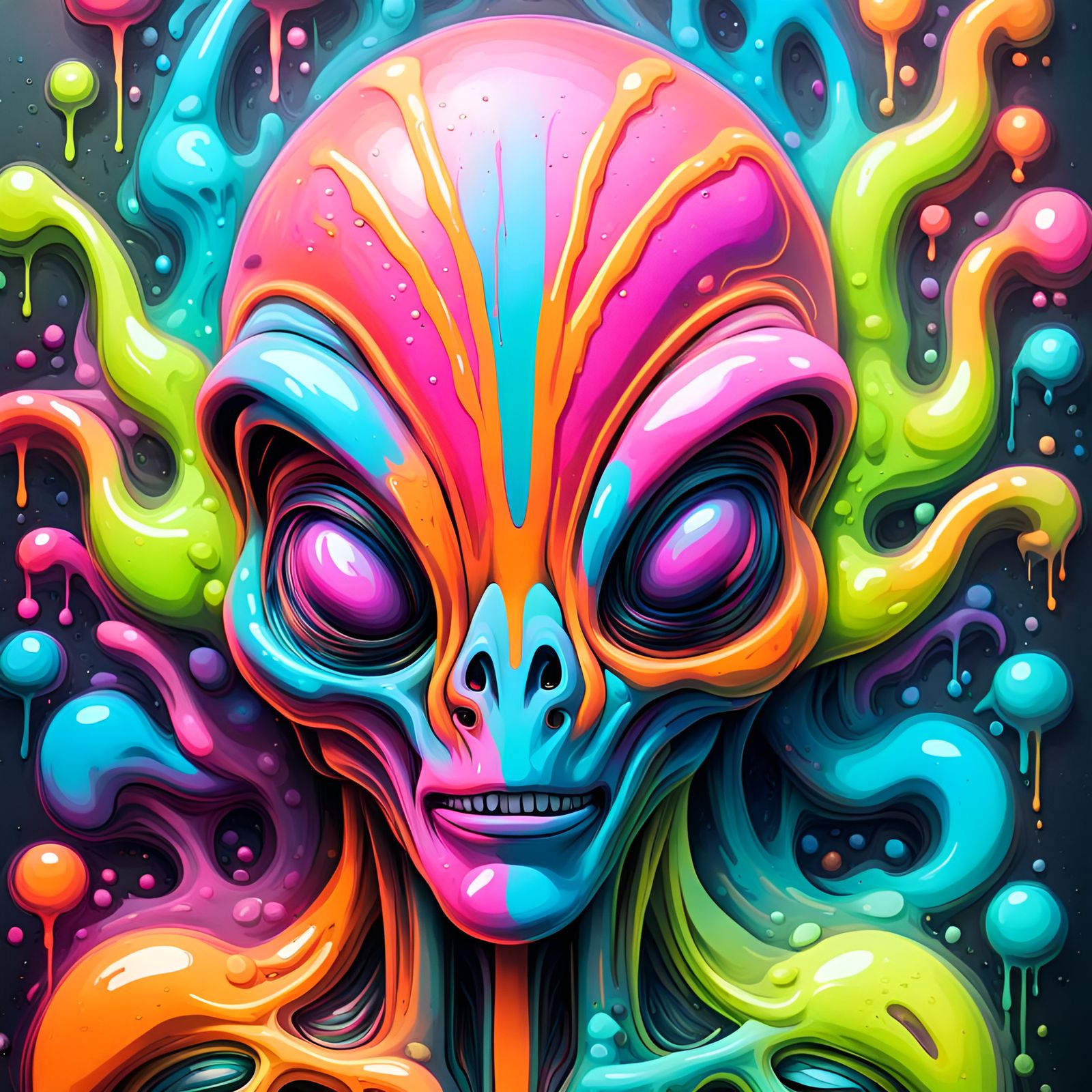 Neon Alien Art