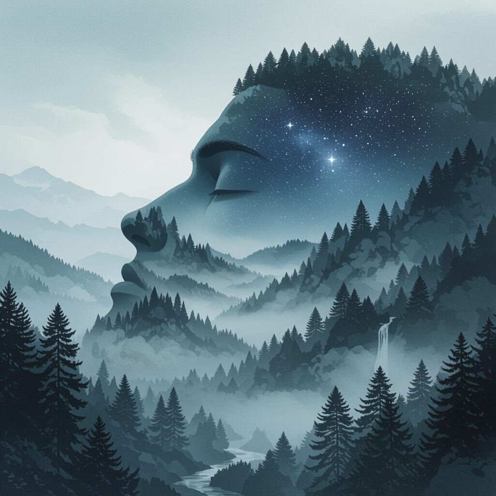 Ethereal Landscape Inside Sleeping Giant Silhouette